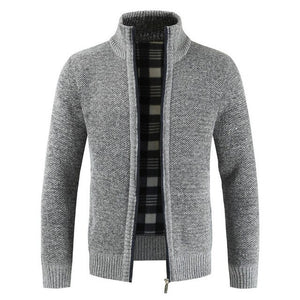 Mens Cardigan Autumn Winter Warm Thick Sweater Casual Knitwear Wind Breaker Jacket Stand Collar Overcoat Men Zipper Knitted Coat