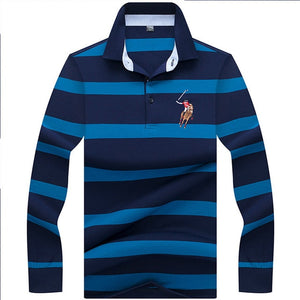New Arrival Long Sleeve Polo Shirt Men High Quality Stylish 3D Embroidery Brand Tace & Shark Polo Shirts Casual & Business Cloth